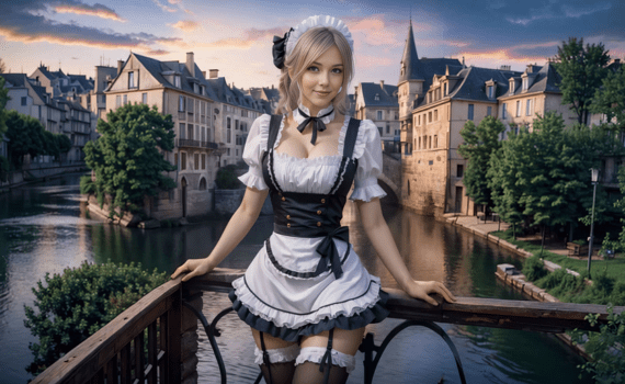 Стюардессы в костюмах горничных